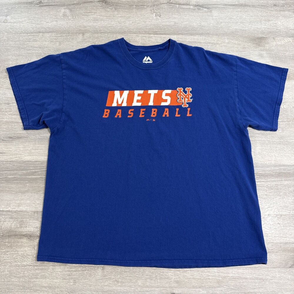 New York Mets Shirt Men’s 2XL Majestic Blue MLB Baseball Amazin’